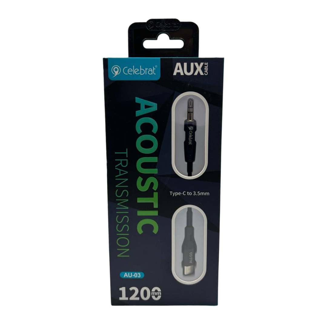 Cable Adaptador Tipo C a Auxiliar 3.5mm Celebrat (1.2m)
