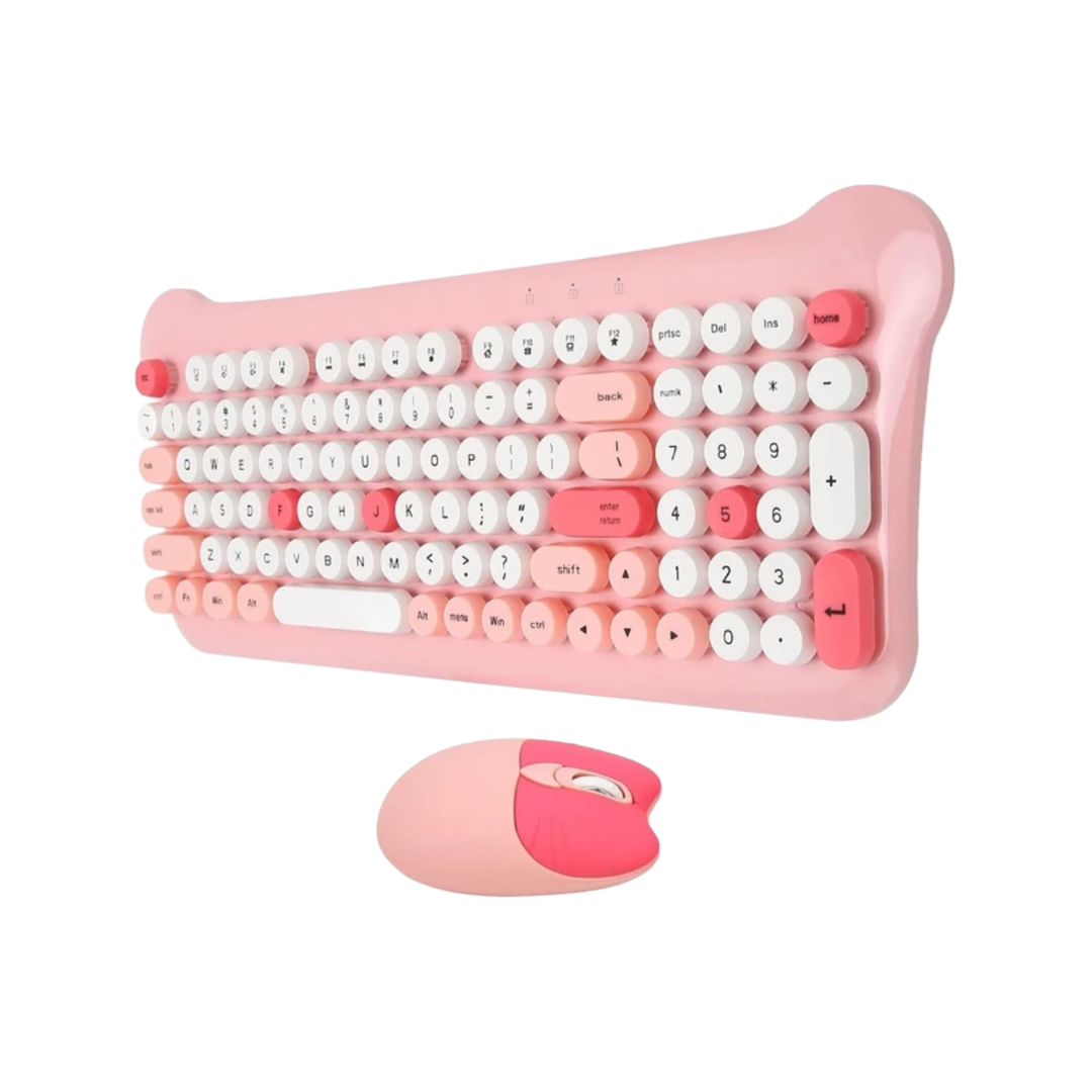 Set Teclado Y Mouse Inal�mbrico Estilo Gato Con Receptor