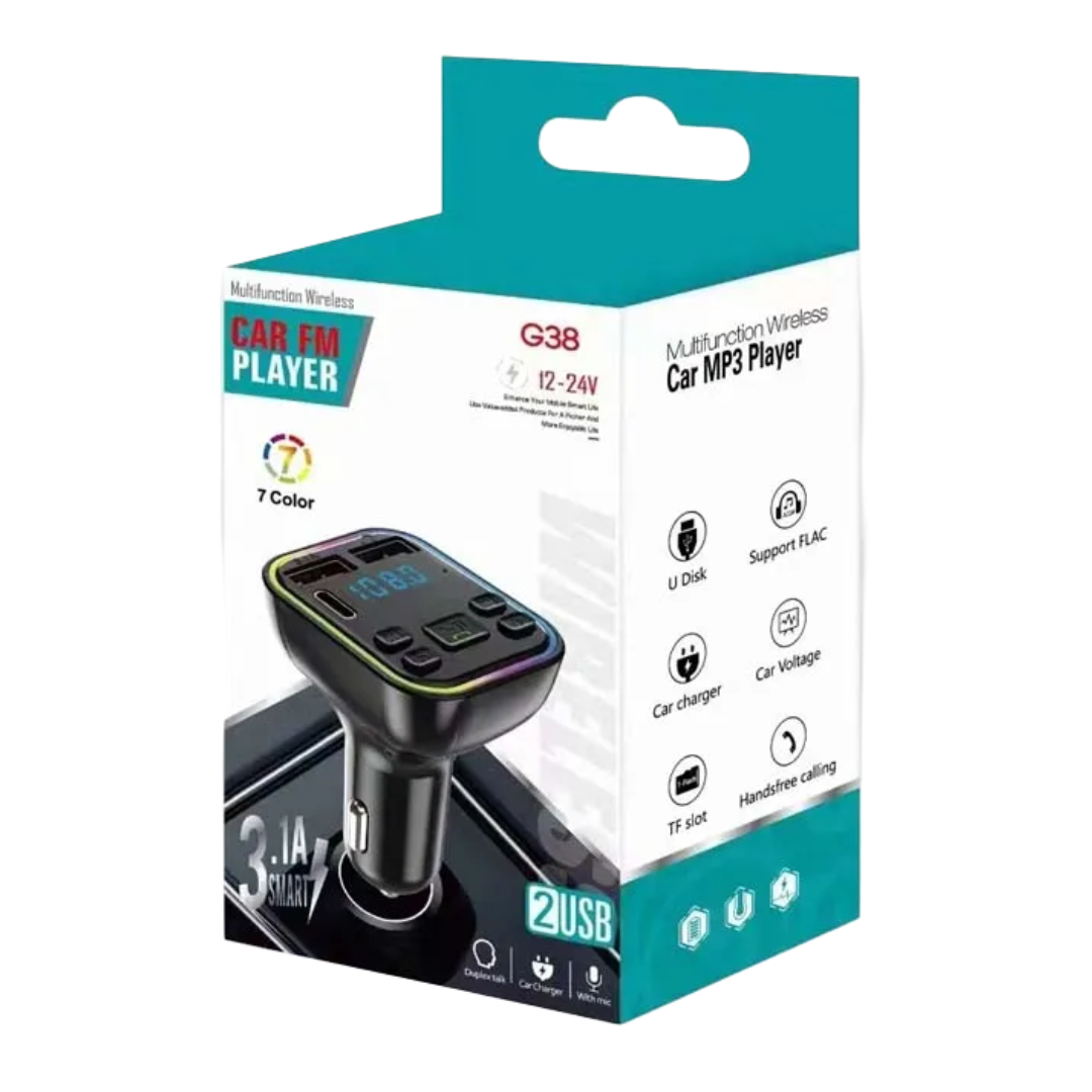 Transmisor G38 FM PD Tipo-C Dual USB 3.1A